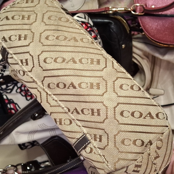 COACH 'TAG DESIGN' TAN BROWN CANVAS MED TOTE 2008 - Picture 4 of 6